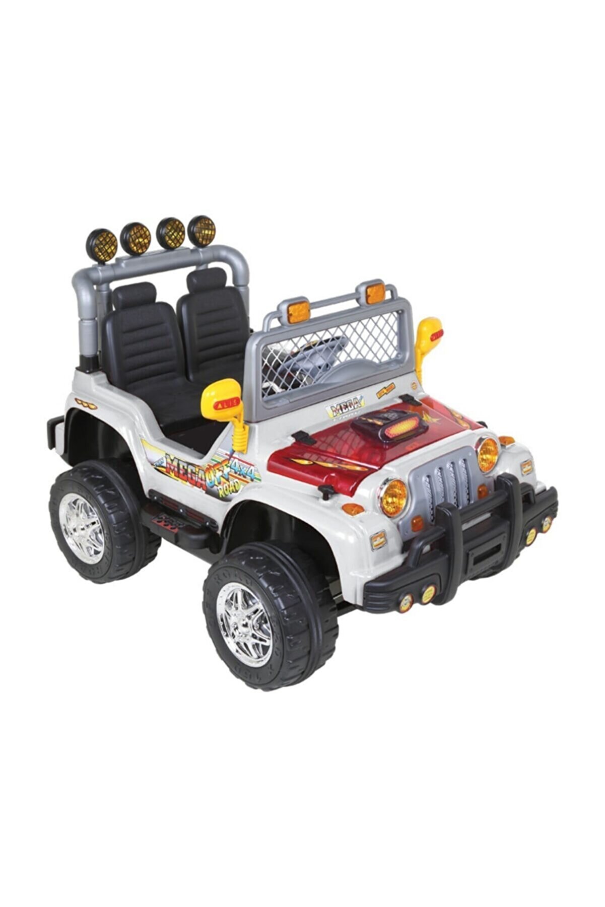 4 X 4 Mega Jeep 12 Volt Turbo 2 Kişilik 504 akülü araba