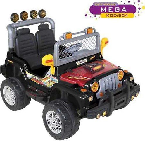 4 X 4 Mega Jeep 12 Volt Turbo 2 Kişilik 504 akülü araba