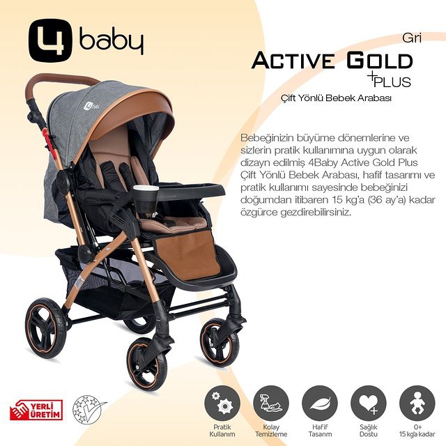 A-PLUS GOLD Çift Yönlü Bebek Arabası AB 350