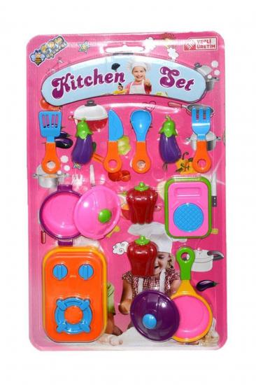 CAN OYUNCAK 14 Parça Ocaklı Mutfak Oyuncak Kesme Seti, mutfak seti oyuncak, barbie mutfak seti, mutfak robotu, oyuncak